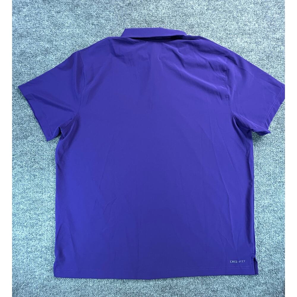 Nike LSU Tigers Dri-FIT Polo Shirt M XXL Purple Gold NCAA Performance Golf NWOT - Picture 2 of 8